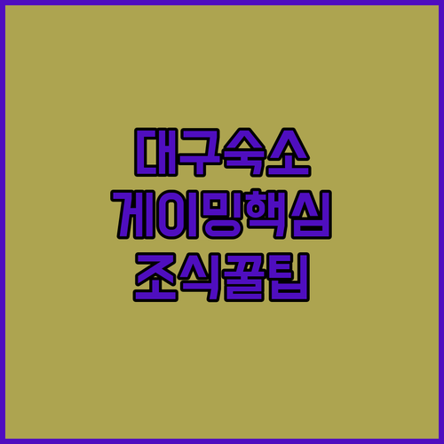 대구 남구 수성구 숙소 추천 4곳 비교 분석 게이밍 신축 조식 OTT 후기