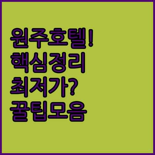 원주 호텔 비교 베니키아 스테이휴 센트럴 보스코아 브라운도트 후기와 가격 정리
