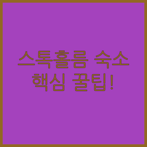 스톡홀름 여행 숙소 비교 5개 호텔 위치 교통 조식 후기 분석